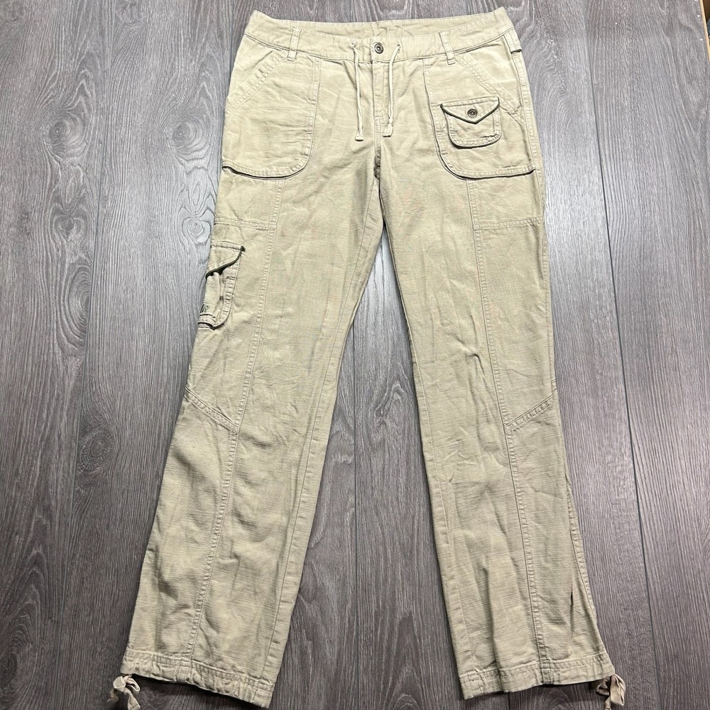 Nike Air Vintage Y2K Khaki Cargo Pants Womens XL Drawstring Utility Streetwear